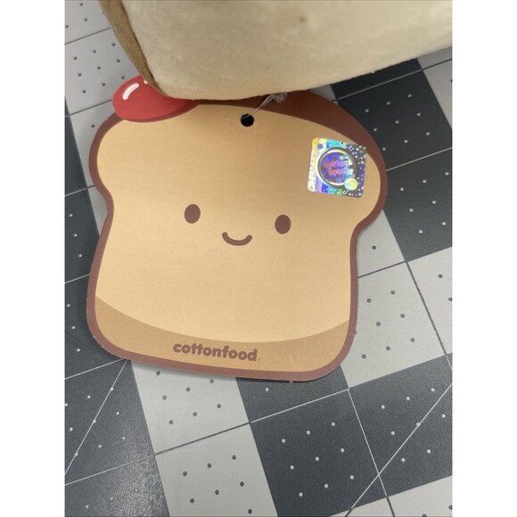 Cotton Food Plush Stuffed 8” Toy Pillow 2 Sided Smiling Bread Loaf - Picture 3 of 5